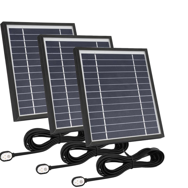 Uogw 3 Pack Solar Panel Charger for Arlo Ultra/Pro 4/5S 2K/Go 2, with 11.5ft Waterproof Magnetic Charging Cable, Adjustable Mount - Black - Image 1